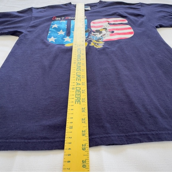 Mickey Mouse Shirt Adult Large Don't Mess With USA Navy Blue Disney Tee - Picture 5 of 8
